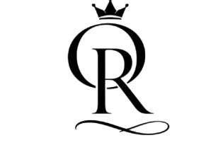 Monogram with a crown on a white background